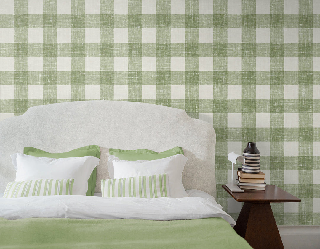 Bebe Gingham Herb FC62304 by Seabrook Designs Designer Wallpaper
