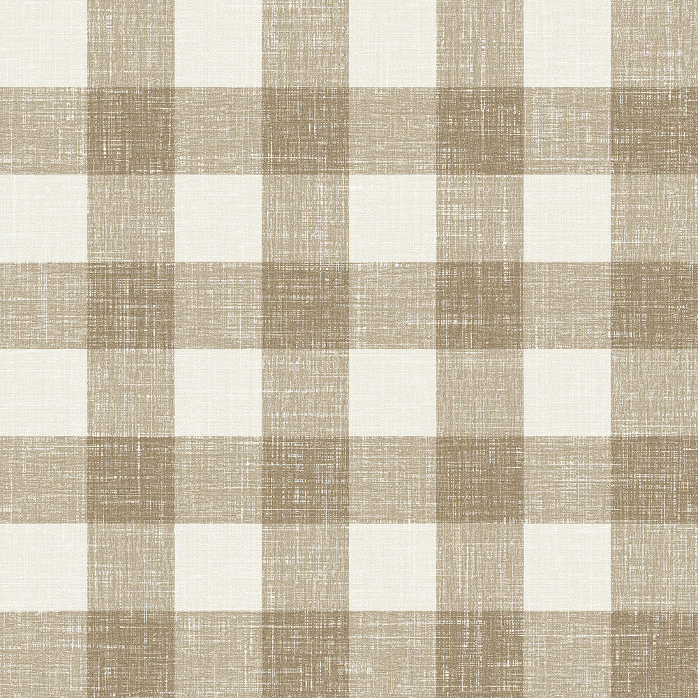 Bebe Gingham Driftwood by Seabrook Wallpaper French Country United States 60.75 6.75" 27" - Fabric Carolina -