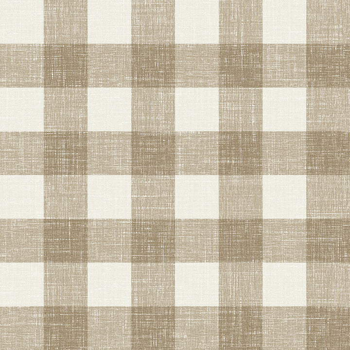 Bebe Gingham Driftwood by Seabrook Wallpaper French Country United States 60.75 6.75" 27" - Fabric Carolina -