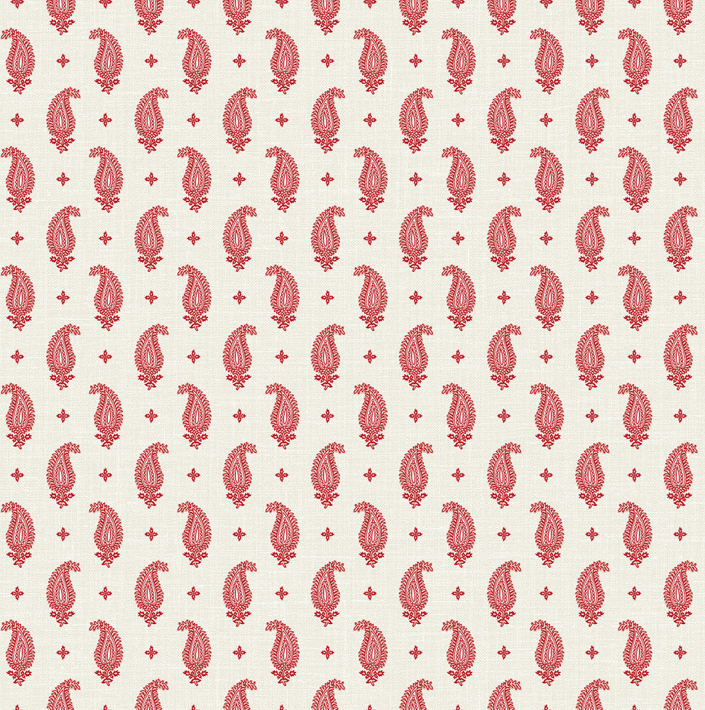 Maia Paisley Antique Ruby by Seabrook Wallpaper French Country United States 60.75 4.52" 27" - Fabric Carolina -