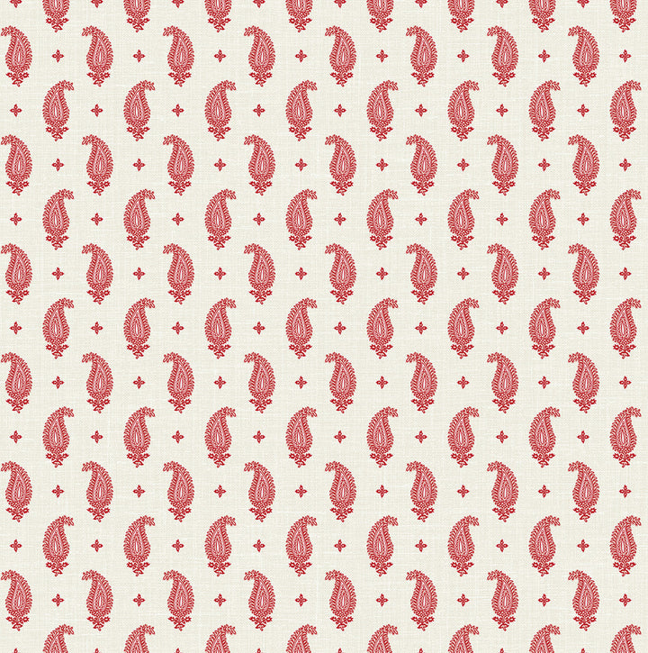 Maia Paisley Antique Ruby by Seabrook Wallpaper French Country United States 60.75 4.52" 27" - Fabric Carolina -