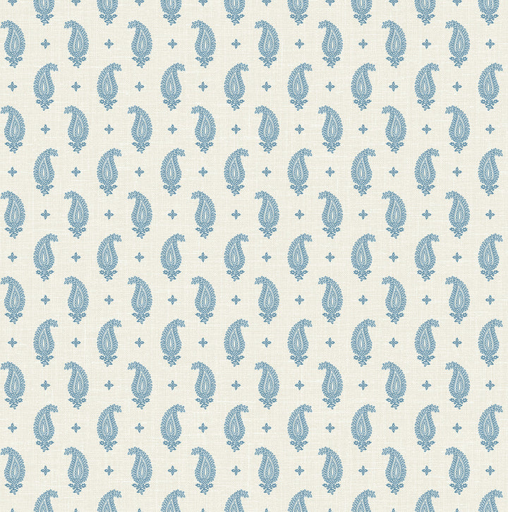 Maia Paisley Bleu Bisque by Seabrook Wallpaper French Country United States 60.75 4.52" 27" - Fabric Carolina -