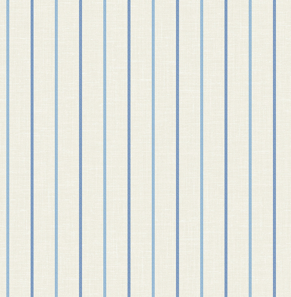 Andree Stripe French Blue & Denim Wash by Seabrook Wallpaper French Country United States 60.75 0" 27" - Fabric Carolina -