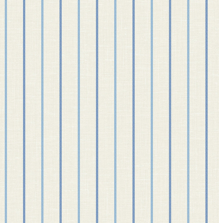 Andree Stripe French Blue & Denim Wash by Seabrook Wallpaper French Country United States 60.75 0" 27" - Fabric Carolina -