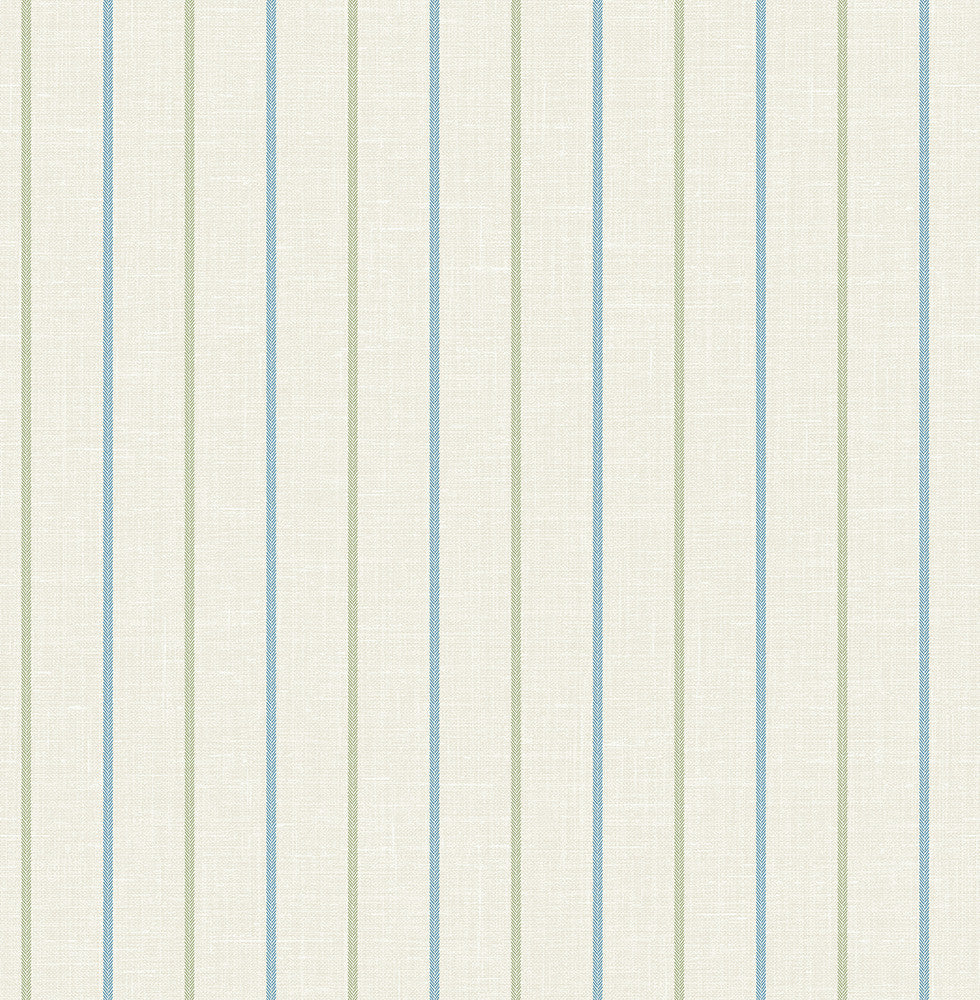 Andree Stripe French Blue & Pomme by Seabrook Wallpaper French Country United States 60.75 0" 27" - Fabric Carolina -