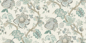 Bernadette Linen Fabric Summer Sky & French Blue by Seabrook Wallpaper