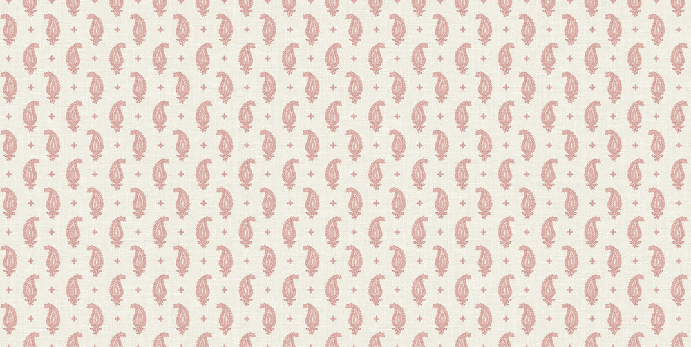 Maia Linen Fabric Antique Ruby by Seabrook Wallpaper French Country United States 13.5 4.5" 3" - Fabric Carolina -
