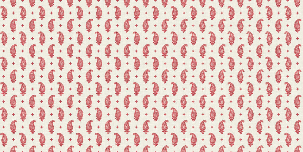 Maia Linen Fabric Rustic Rouge by Seabrook Wallpaper French Country United States 13.5 4.5" 3" - Fabric Carolina -