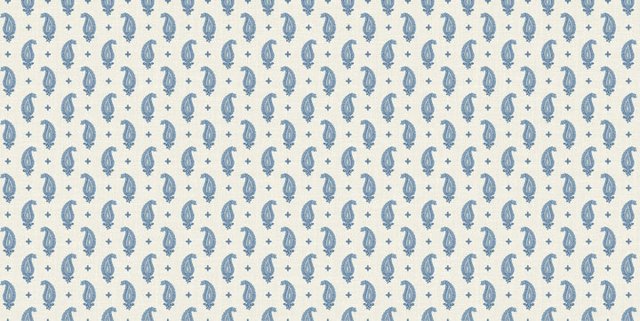 Maia Linen Fabric French Blue by Seabrook Wallpaper French Country United States 13.5 4.5" 3" - Fabric Carolina -