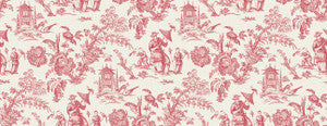 Chinoiserie Linen Fabric Antique Ruby by Seabrook Wallpaper