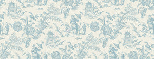 Chinoiserie Linen Fabric Bleu Bisque by Seabrook Wallpaper
