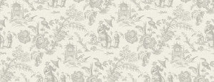 Chinoiserie Linen Fabric French Grey by Seabrook Wallpaper