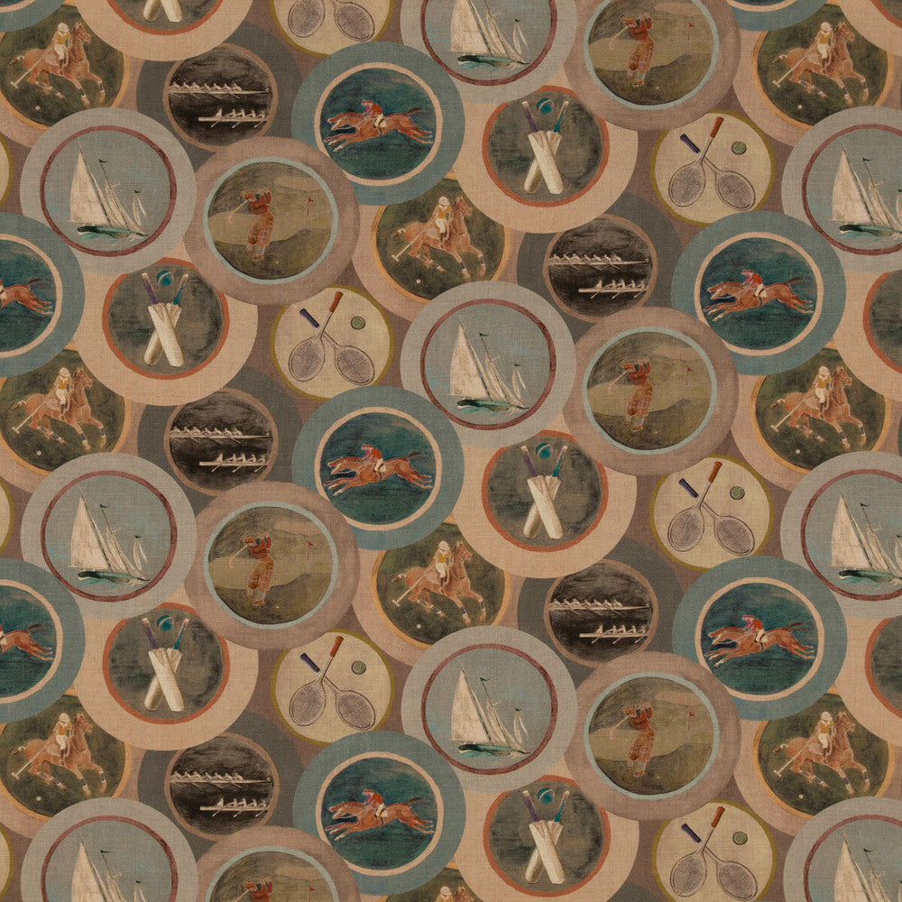 Sporting Life Antique by Mulberry Designer Fabric MULBERRY LONG WEEKEND VISCOSE - 67%;LINEN - 33% United Kingdom Horizontal: 18.124 and Vertical: 16.548 54.372 - Swanky Fabrics -