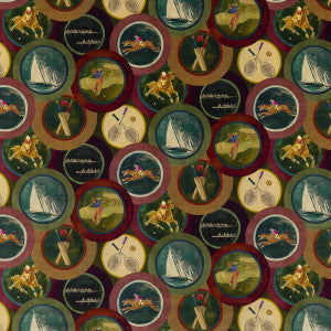 Sporting Life Velvet Plum by Mulberry Fabric