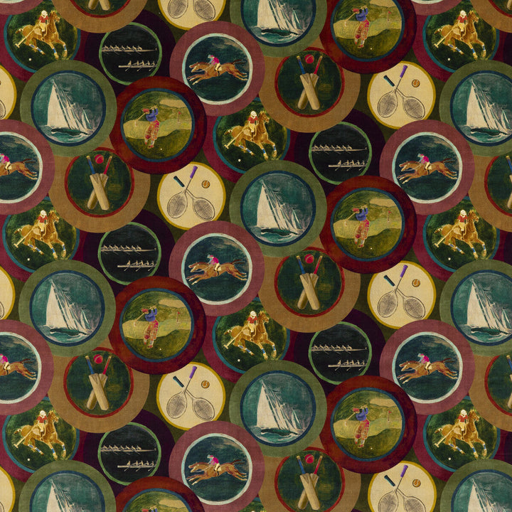 Sporting Life Velvet Plum by Mulberry Designer Fabric MULBERRY LONG WEEKEND COTTON - 83%;POLYESTER - 17% United Kingdom Horizontal: 17.5724 and Vertical: 16.548 52.796 - Swanky Fabrics -
