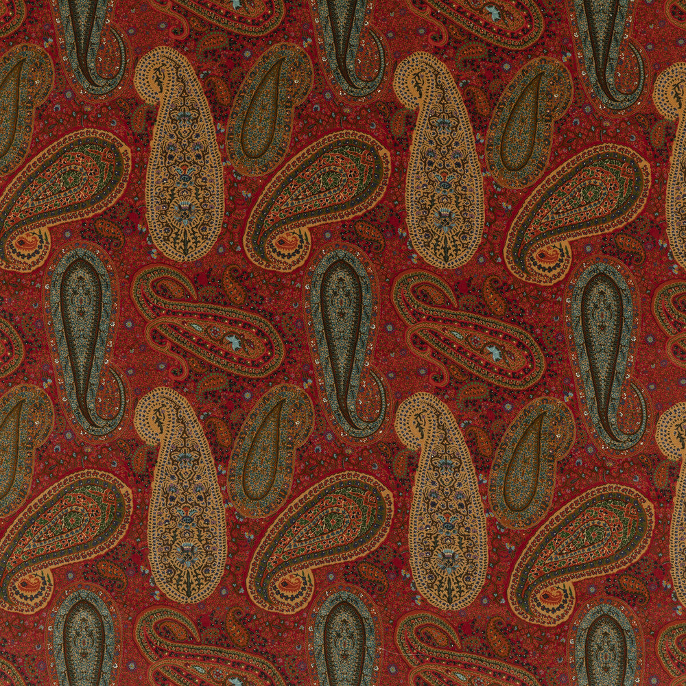 Peregrine Paisley Velvet Teal/Red by Mulberry Fabric Mulberry Fabric Peregrine Paisley Velvet Teal/RedFabric MULBERRY LONG WEEKEND COTTON - 83%;POLYESTER - 17% United Kingdom </p><p>Repeat: H: 17.336, V: 22.852 52.008 - Fabric Carolina -