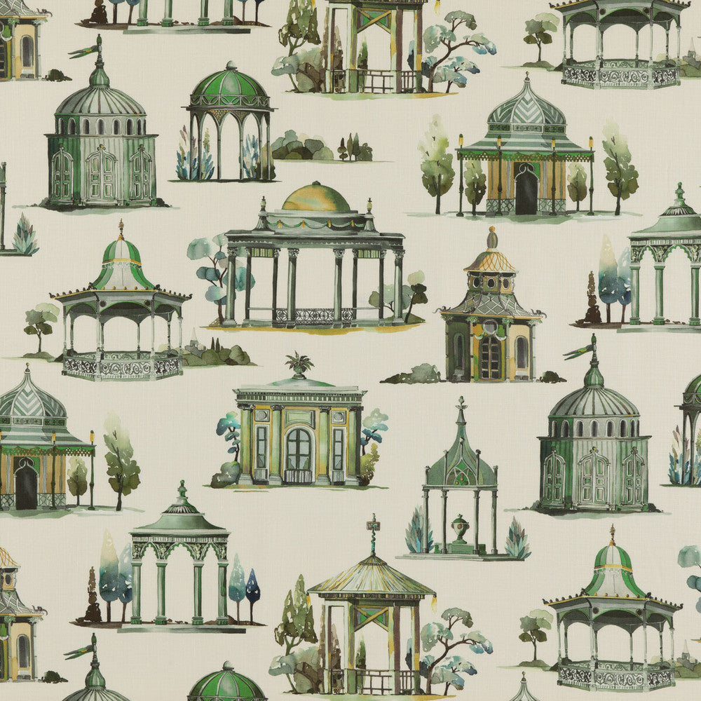 Follies Emerald by Mulberry Fabric MULBERRY LONG WEEKEND LINEN - 100% Austria Horizontal: 57.918 and Vertical: 35.46 57.918 - Fabric Carolina -