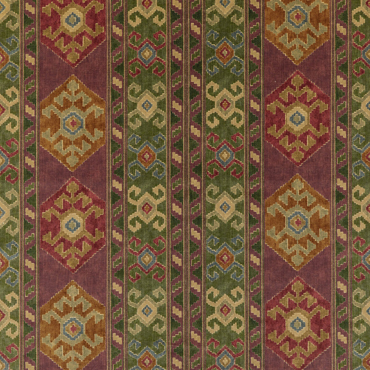 Nomad Velvet Plum/Green by Mulberry Designer Fabric MULBERRY LONG WEEKEND COTTON - 83%;POLYESTER - 17% United Kingdom Horizontal: 52.796 and Vertical: 23.64 52.796 - Swanky Fabrics -