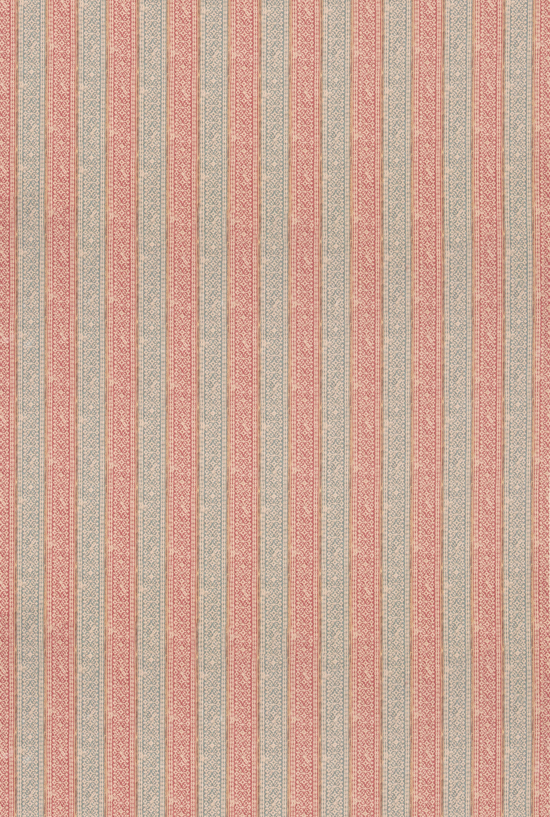 Ladbroke Stripe - Teal/Red By Mulberry Fabric