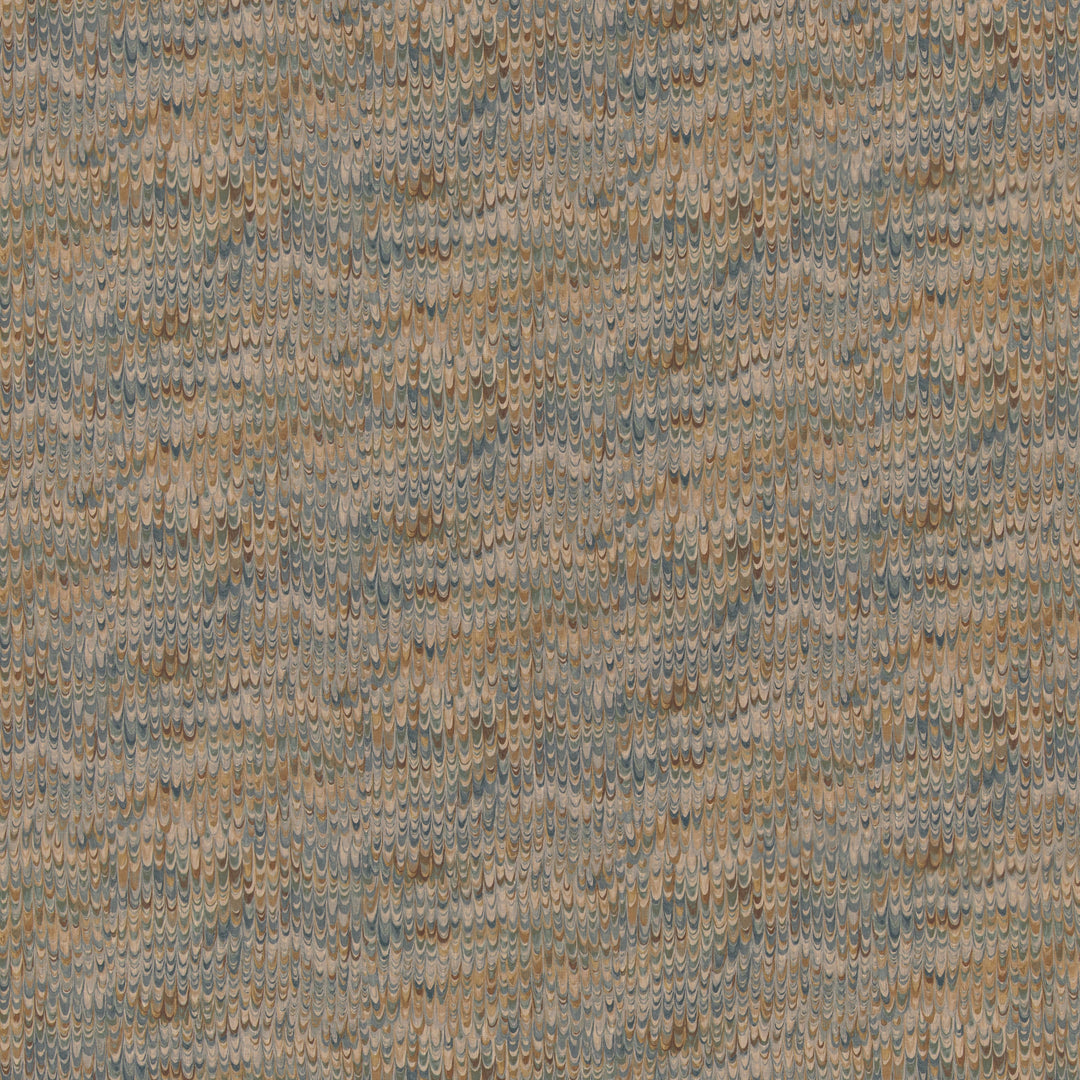 End Paper - Blue/Sand By Mulberry Fabric