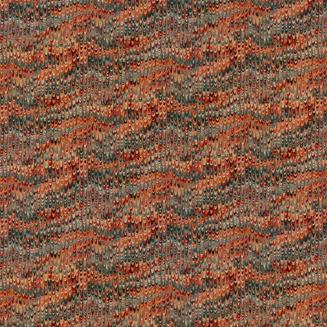End Paper Velvet - Teal/Spice By Mulberry Fabric