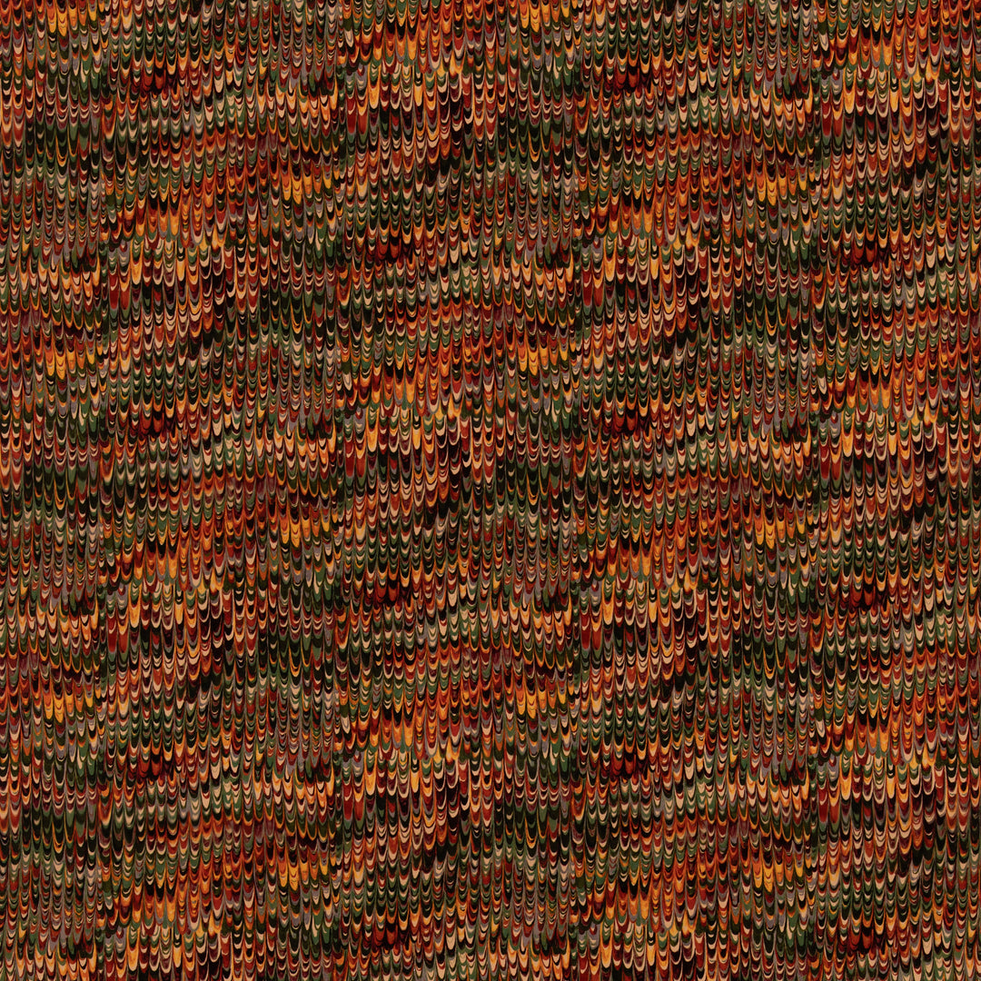 End Paper Velvet - Red/Green By Mulberry Fabric