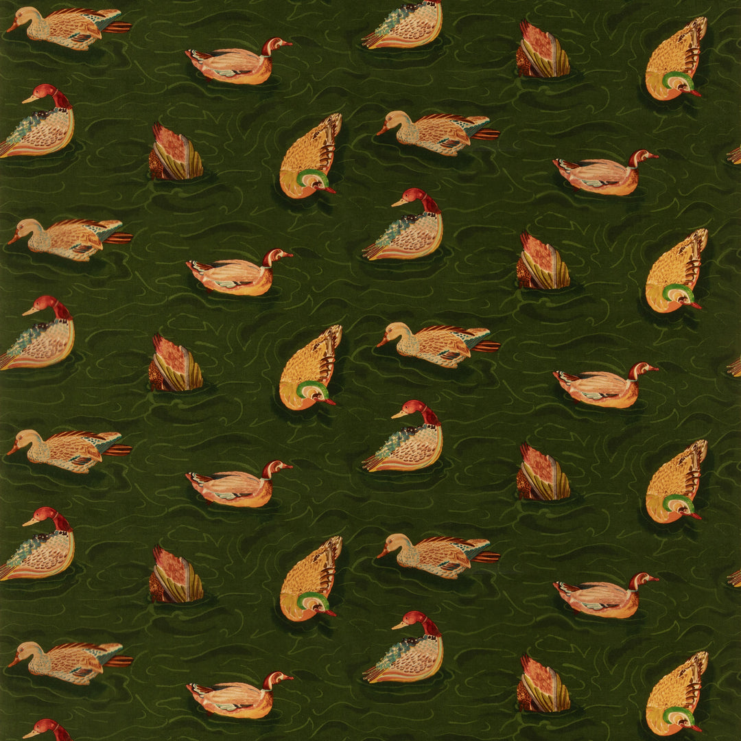 Duck Pond Velvet - Emerald By Mulberry Fabric