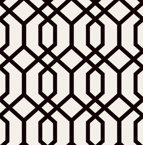 Trellis Black Montauk Wallpaper by Brewster