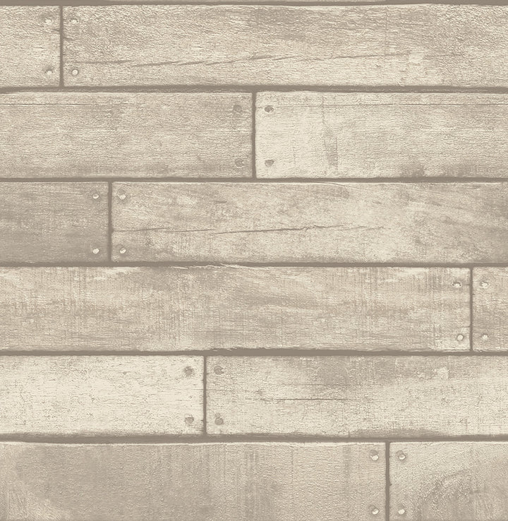 Weathered Grey Nailhead Plank Wallpaper by Brewster Brewster Essentials Covers about 56.4 square feet 20.5-in by 33-ft long roll Unpasted 20.87 - Fabric Carolina -