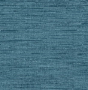 Sea Grass Blue Faux Grasscloth Wallpaper by Brewster