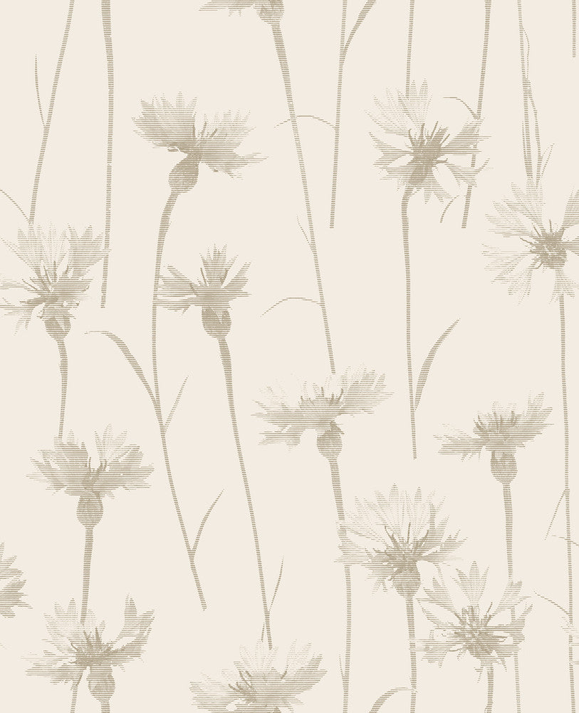 Dalia Beige Cornflower Wallpaper by Fine Decor Medley Covers about 56.4 square feet Great Britain Unpasted 25.2-in repeat, drop match 20.5-in by 33-ft long roll - Fabric Carolina -