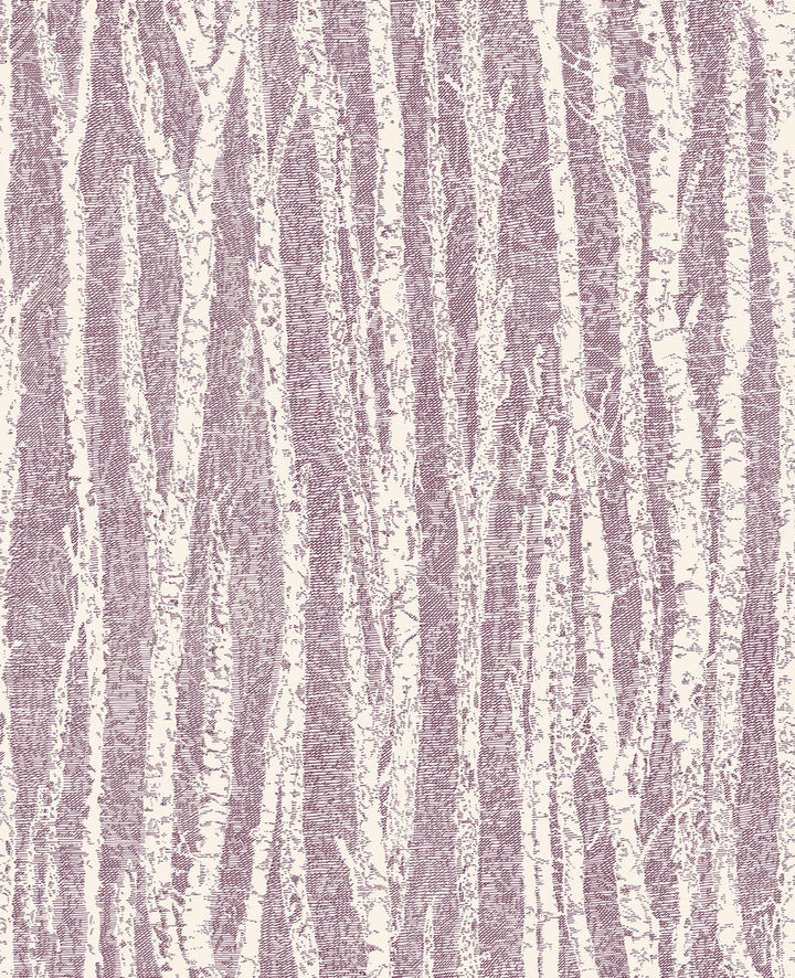 Purple Birch Tree Wallpaper by Fine Decor Medley Covers about 56.4 square feet Great Britain Unpasted 25.2-in repeat, drop match 20.5-in by 33-ft long roll - Fabric Carolina -