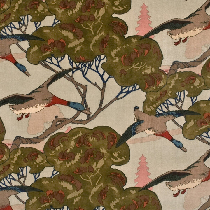 Flying Ducks Velvet Sky by Mulberry Fabric Mulberry Fabric Flying Ducks Velvet SkyFabric COUNTRY WEEKEND COTTON - 90%;POLYESTER - 10% Thailand </p><p>Repeat: H: 53.19, V: 25.216 53.19 - Fabric Carolina -