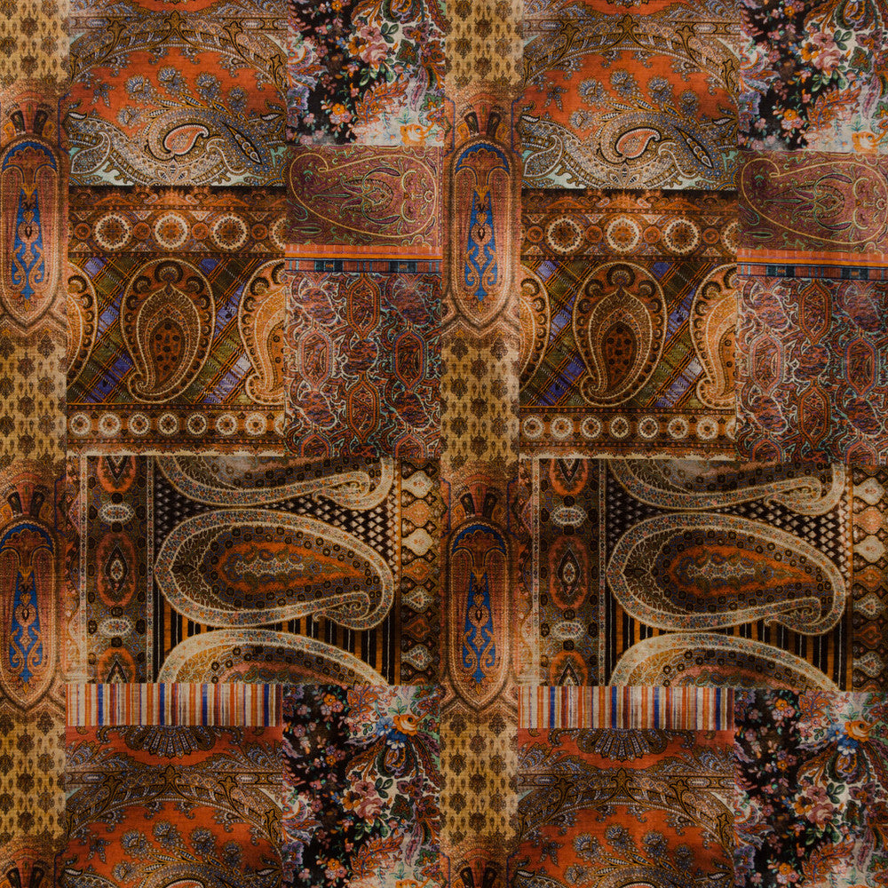 Lomond Velvet Multi by Mulberry Fabric BOHEMIAN ROMANCE VISCOSE - 55%;COTTON - 45% Italy HEAVY Horizontal: 26.989 and Vertical: 44.128 53.978 - Fabric Carolina -