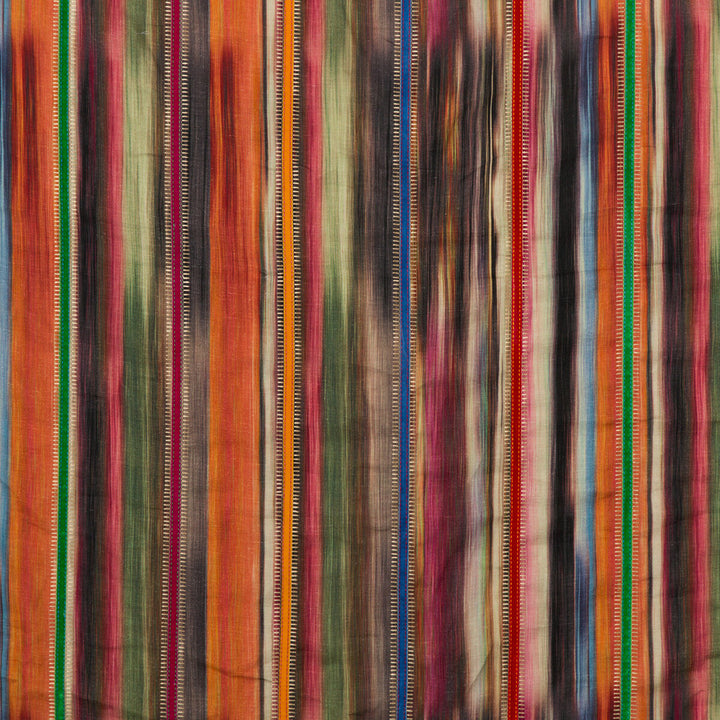 Bohemian Stripe Multi by Mulberry Fabric BOHEMIAN ROMANCE LINEN - 93%;VISCOSE - 5%;POLYESTER - 2% India Horizontal: 25.61 and Vertical: 51.22 - Fabric Carolina -