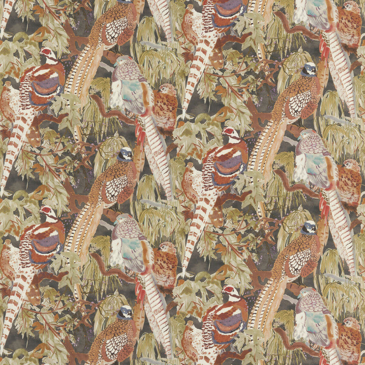 Game Birds Linen Charcoal by Mulberry Fabric Mulberry Fabric Game Birds Linen CharcoalFabric MODERN COUNTRY I LINEN - 100% Austria </p><p>Repeat: H: 28.762, V: 24.428 58.312 - Fabric Carolina -