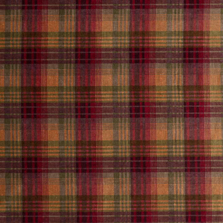 Velvet Ancient Tartan Plum by Mulberry Designer Fabric BOHEMIAN WEAVES VISCOSE - 60%;COTTON - 30%;POLYESTER - 10% Italy HEAVY Horizontal: 8.274 and Vertical: 8.274 50.826 - Swanky Fabrics -