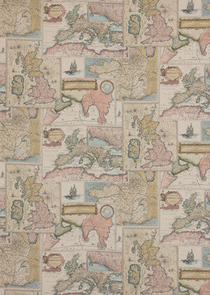 Bohemian Travels Linen Multi by Mulberry Designer Fabric BOHEMIAN TRAVELS LINEN - 100% Austria HEAVY Horizontal: 53.978 and Vertical: 28.762 53.978 - Swanky Fabrics -