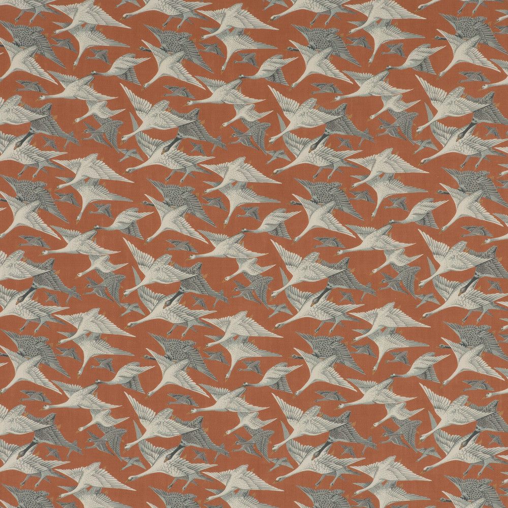 Wild Geese Linen Spice by Mulberry Fabric BOHEMIAN TRAVELS LINEN - 100% Austria HEAVY Horizontal: 10.638 and Vertical: 11.426 53.978 - Fabric Carolina -