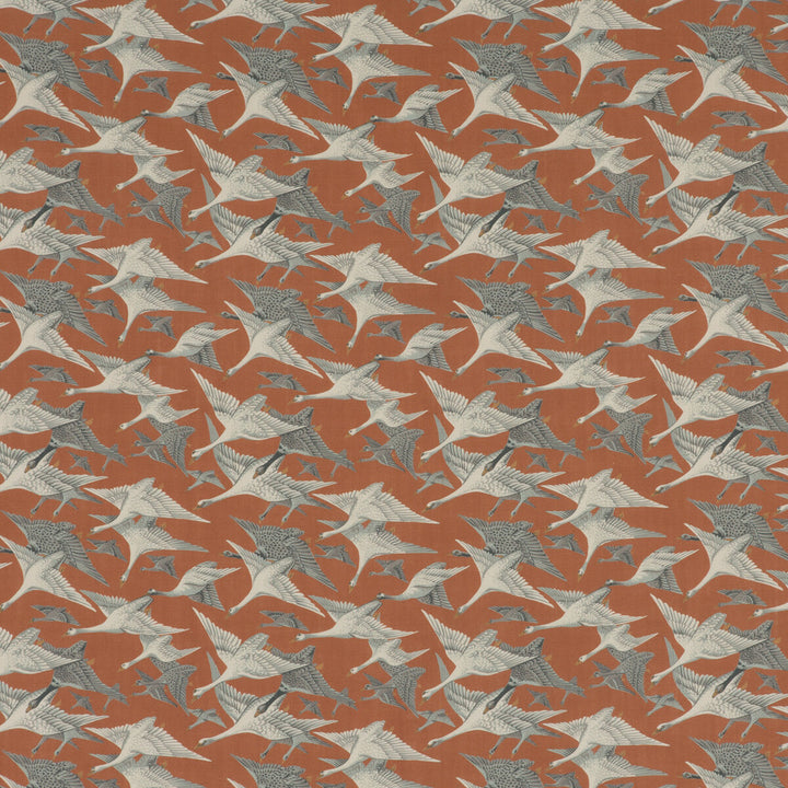 Wild Geese Linen Spice by Mulberry Fabric BOHEMIAN TRAVELS LINEN - 100% Austria HEAVY Horizontal: 10.638 and Vertical: 11.426 53.978 - Fabric Carolina -