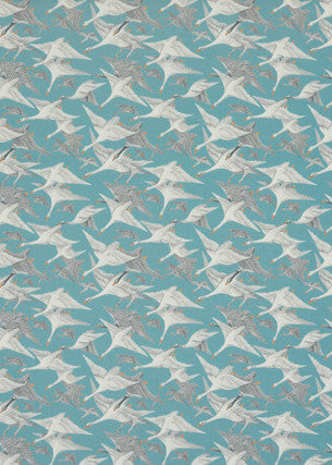 Wild Geese Velvet Teal by Mulberry Fabric Mulberry Fabric Wild Geese Velvet TealFabric BOHEMIAN TRAVELS COTTON - 88%;POLYESTER - 12% Austria </p><p>Repeat: H: 11.032, V: 11.82 53.978 - Fabric Carolina -