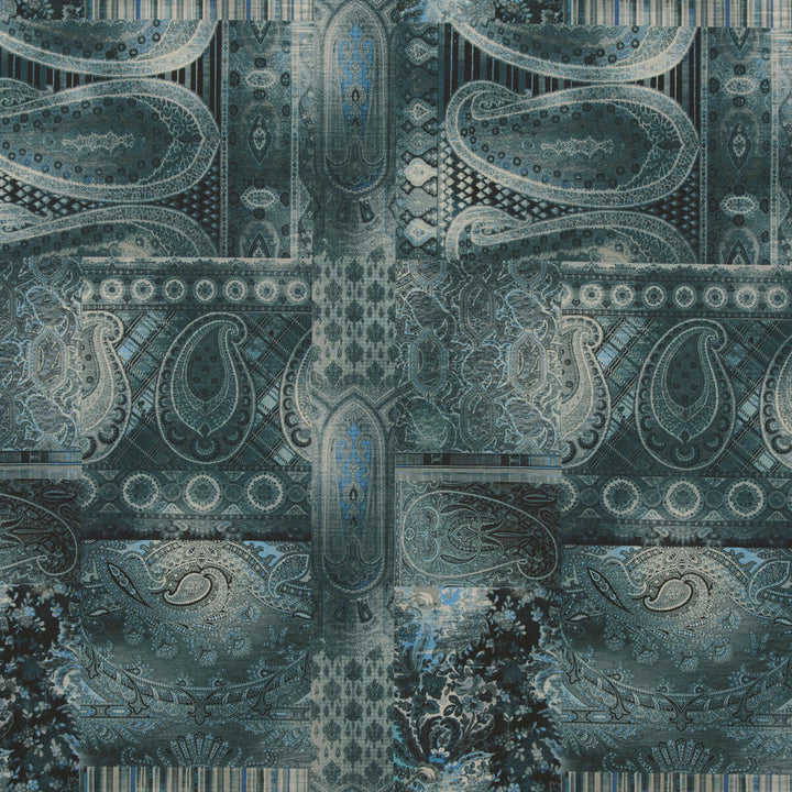 Lomond Linen Teal by Mulberry Fabric FESTIVAL COTTON - 46%;VISCOSE - 36%;LINEN - 18% Italy - Horizontal: 27.974 and Vertical: 46.098 55.948 - Fabric Carolina -