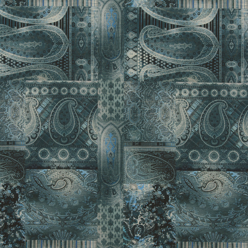 Lomond Linen Teal by Mulberry Fabric FESTIVAL COTTON - 46%;VISCOSE - 36%;LINEN - 18% Italy - Horizontal: 27.974 and Vertical: 46.098 55.948 - Fabric Carolina -