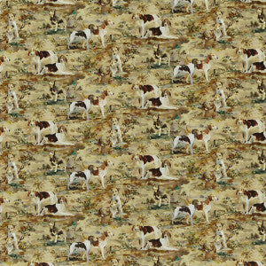 Mulberry Hounds Velvet Multi by Mulberry Fabric