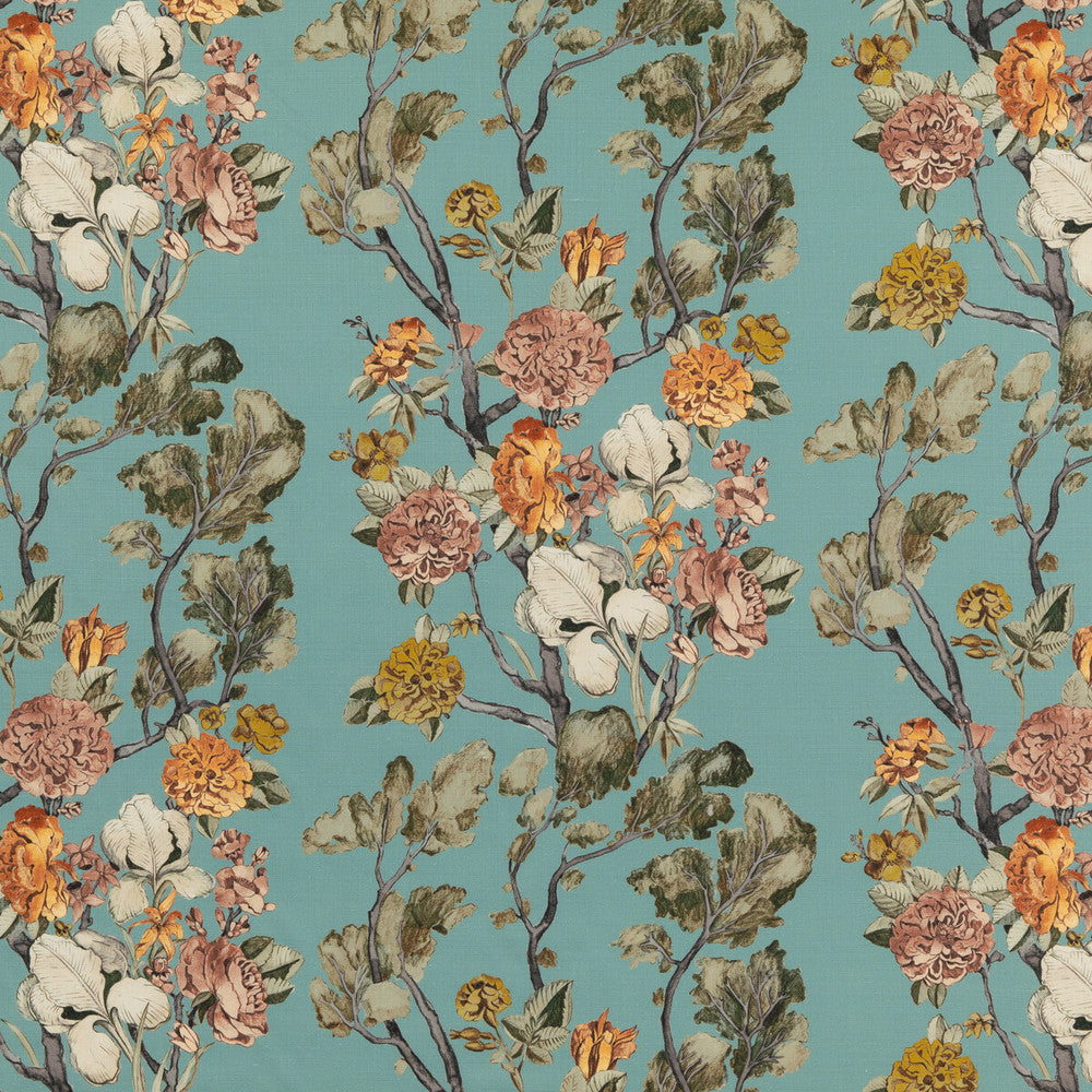 Wild Side Teal by Mulberry Fabric MODERN COUNTRY II LINEN - 100% Austria - Horizontal: 18.912 and Vertical: 29.55 56.736 - Fabric Carolina -