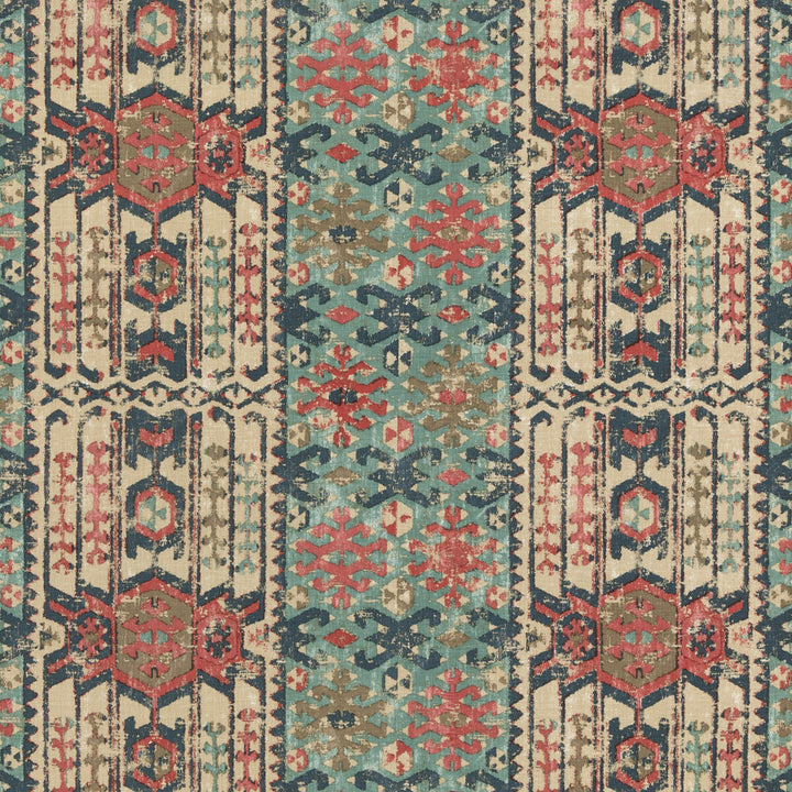 Kilver Indigo/Red by Mulberry Fabric MODERN COUNTRY I COTTON - 100% India HEAVY Horizontal: 26.792 and Vertical: 26.792 53.584 - Fabric Carolina -