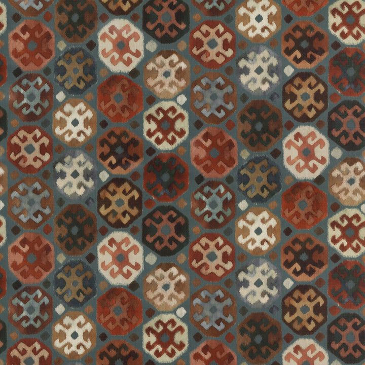 Curiosity Teal by Mulberry Designer Fabric MODERN COUNTRY I LINEN - 100% Austria - Horizontal: 29.156 and Vertical: 33.884 58.312 - Swanky Fabrics -