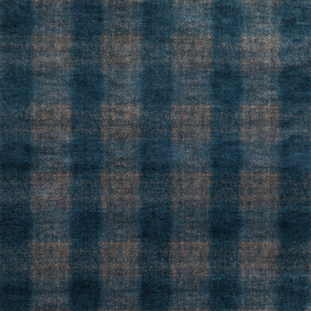 Highland Check Indigo by Mulberry Fabric MODERN COUNTRY VELVETS VISCOSE - 55%;COTTON - 45% Italy HEAVY Horizontal: 6.895 and Vertical: 7.092 55.16 - Fabric Carolina -