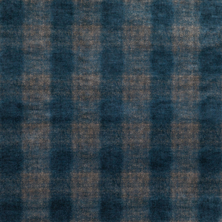 Highland Check Indigo by Mulberry Fabric MODERN COUNTRY VELVETS VISCOSE - 55%;COTTON - 45% Italy HEAVY Horizontal: 6.895 and Vertical: 7.092 55.16 - Fabric Carolina -
