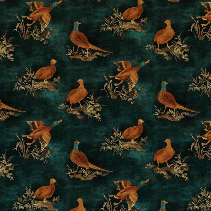 Game Show Teal by Mulberry Fabric MODERN COUNTRY VELVETS COTTON - 88%;POLYESTER - 12% Austria HEAVY Horizontal: 26.398 and Vertical: 18.124 52.796 - Fabric Carolina -